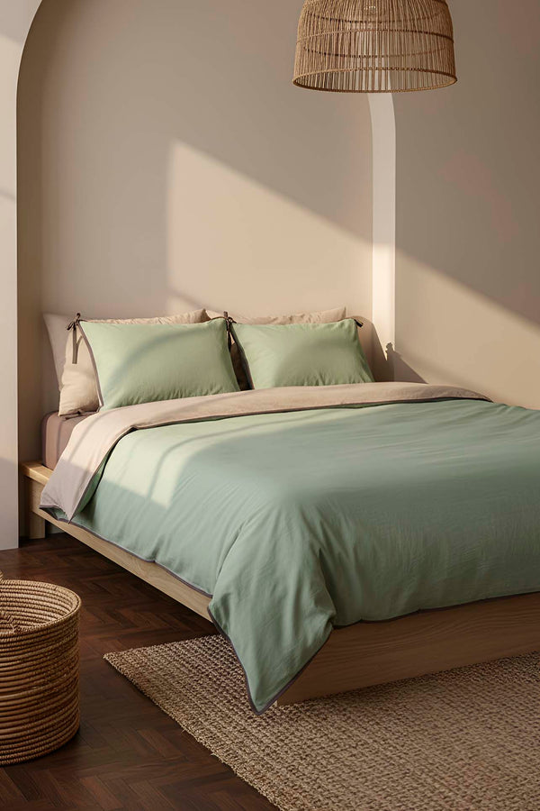 Demeter Mint Double Size 100% Cotton Duvet Cover Set – 4 Pieces