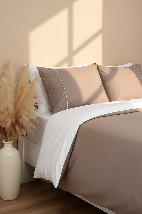 Bern Mink Double Size 100% Cotton Duvet Cover Set – 4 Pieces