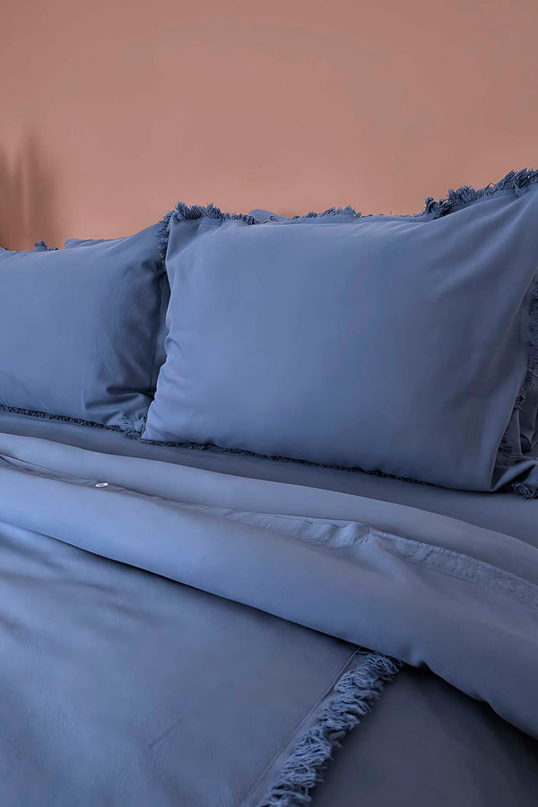 Maddox Dark Storm 100% Cotton Double Duvet Cover Set - 6-Piece Premium Trousseau Bedding Bundle - Soft & Breathable Quilt Cover with Matching Pillowcases