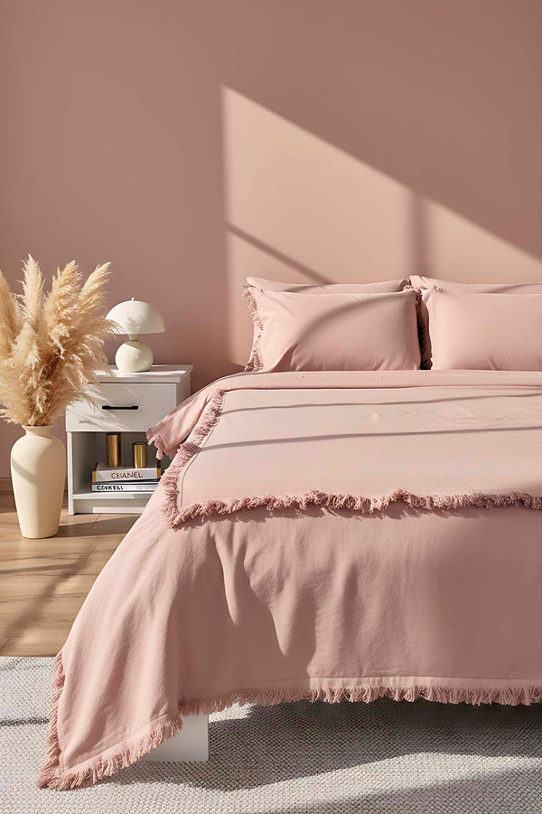 Maddox Dark Ballet Double Size 100% Cotton 6-Piece Duvet Cover Set - Elegant Trousseau Collection