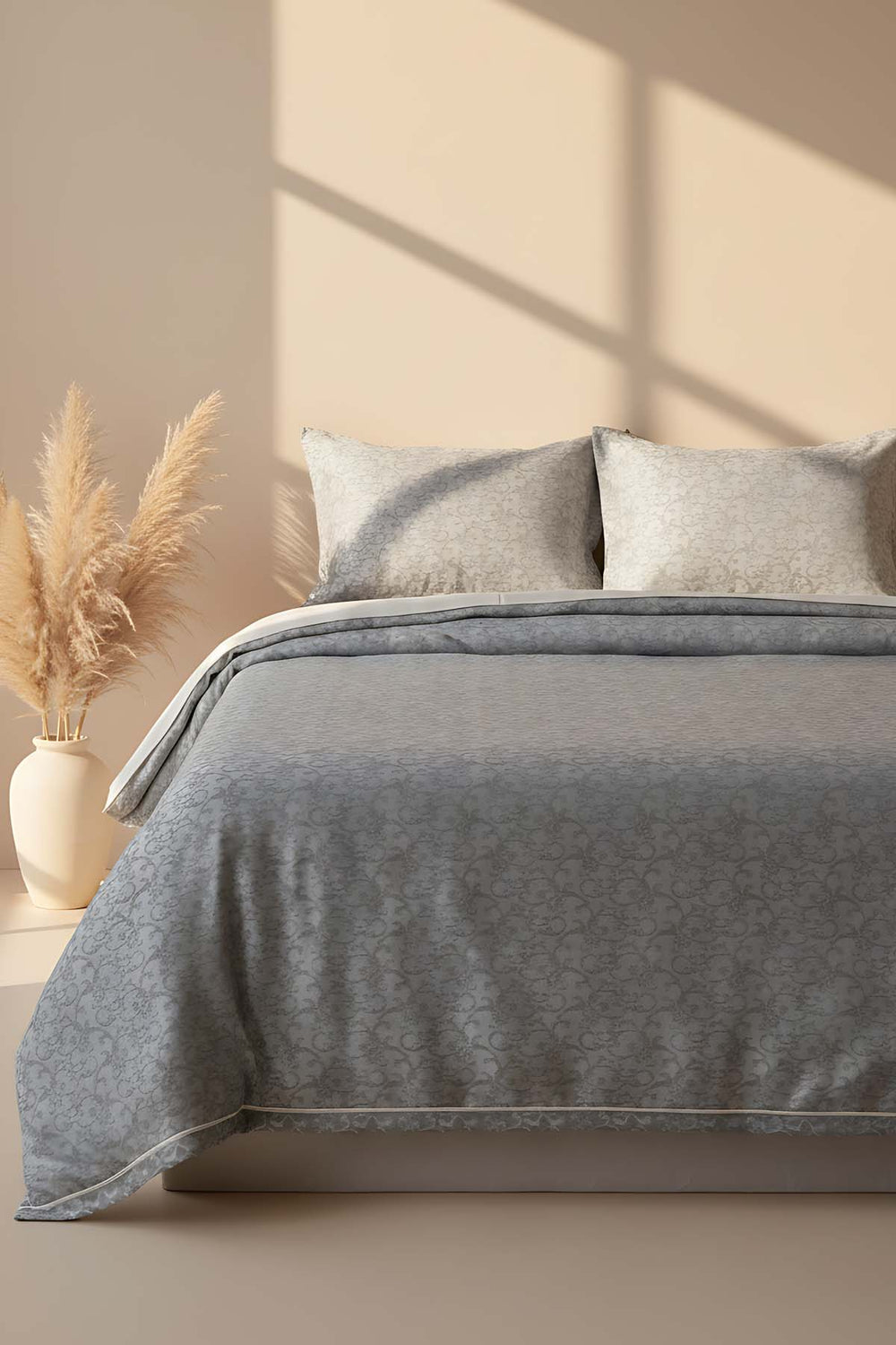 Style Anthracite Double Bedspread Set, 3 Pieces, Modern Design