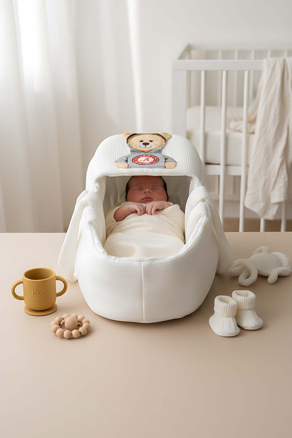 Hooded Teddy Bear Baby Carrier Bag – Soft, Cozy & Protective