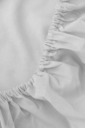 Light Grey Double Fitted Cotton Sheet 160 x 200 cm
