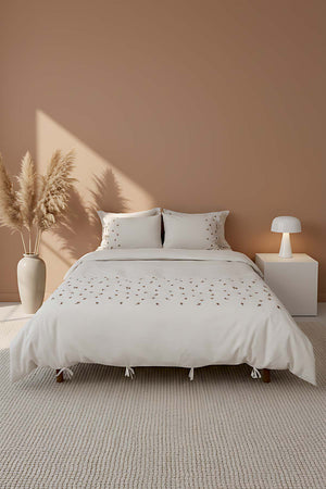 Arie Linen Double Bed Duvet Cover Set - 6-Piece Bridal Set