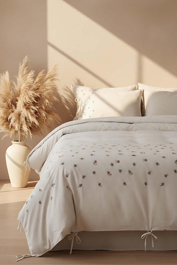Arie Linen Double Bed Duvet Cover Set - 6-Piece Bridal Set