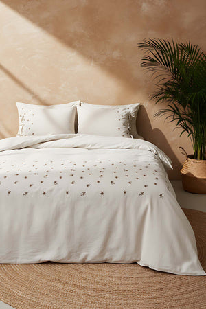 Arie Linen Double Bed Duvet Cover Set - 6-Piece Bridal Set