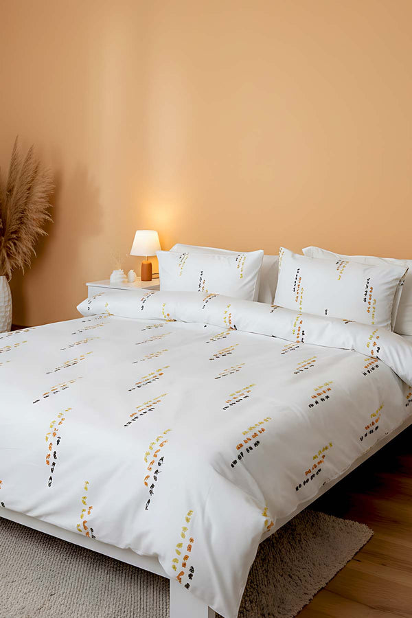 Twirly Double Bed Duvet Cover Set, 6-Piece Bridal Set