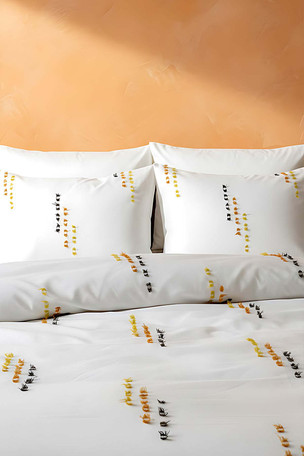 Twirly Double Bed Duvet Cover Set, 6-Piece Bridal Set