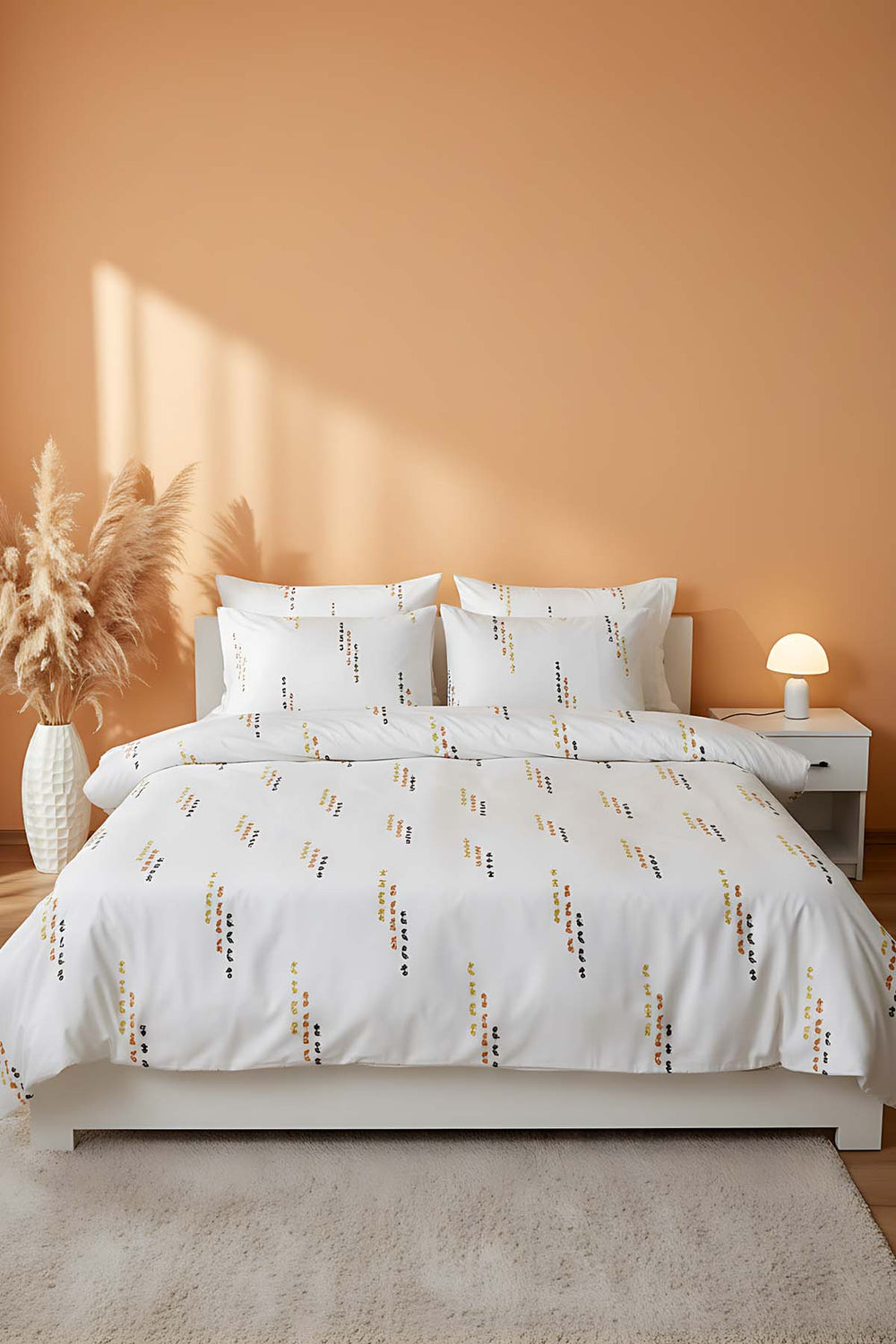 Twirly Double Bed Duvet Cover Set, 6-Piece Bridal Set