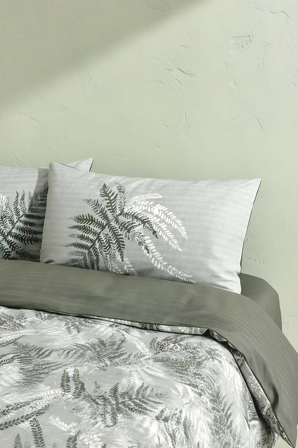 Dual Frond Double Size 100% Cotton Duvet Cover Set - 4 Pieces