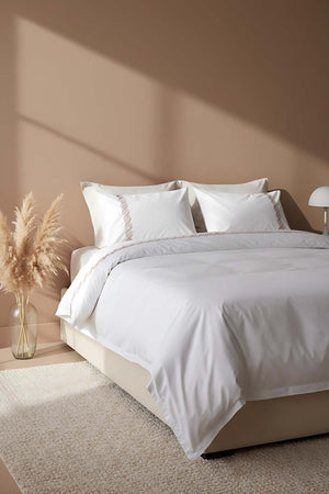 Majestic Beige Double 100% Cotton Duvet Cover Set, 6-Piece Bridal Set