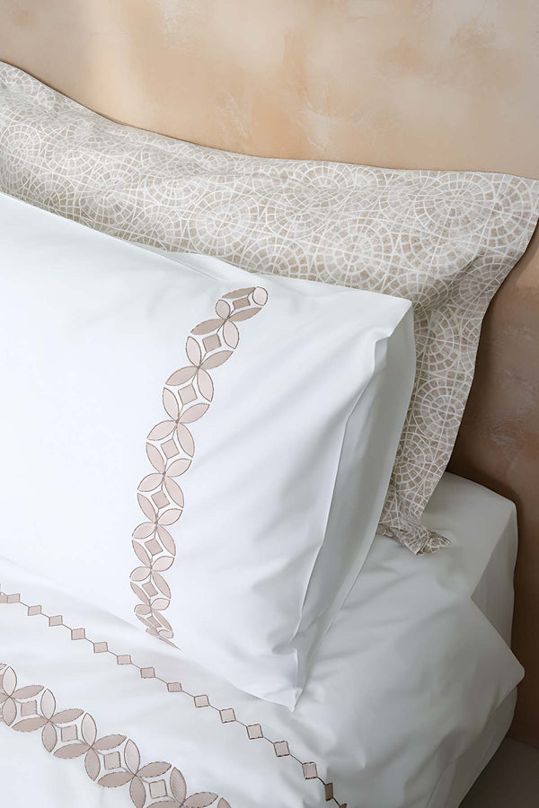 Majestic Beige Double 100% Cotton Duvet Cover Set, 6-Piece Bridal Set