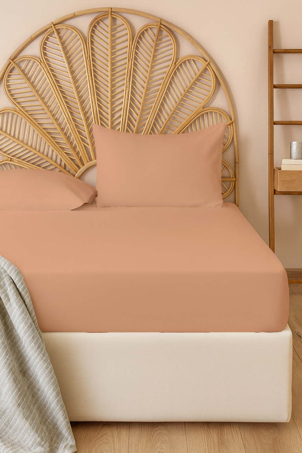 Light Orange Single Cotton Flat Sheet