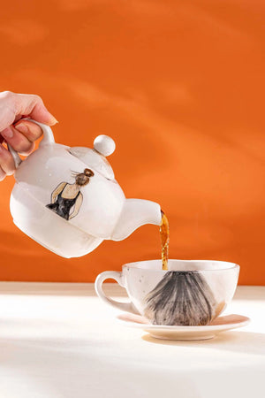 Girl in Dress Amore 4-Piece Teapot & Cup Set