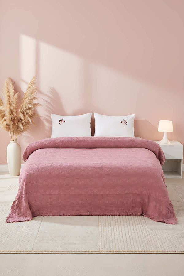 Felix Rose Embroidered Double Bed Quilt Set 4 Pieces Sleep & Dowry Set