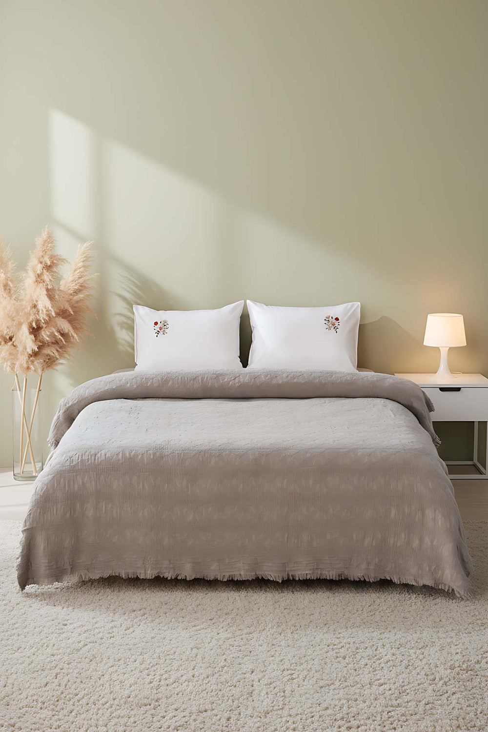 Freya Vizon Lace Double Bed Duvet Cover Set – 7 Piece Bridal Set