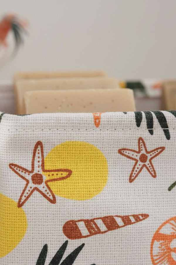 Tropical Pattern Multi-Purpose 2-Piece Organizer Basket Set