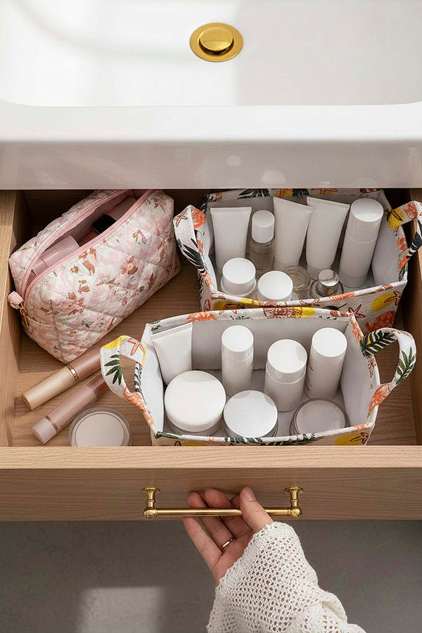 Tropical Pattern Multi-Purpose 2-Piece Organizer Basket Set