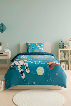 Little Astronaut %100 Cotton Junior Single Duvet Cover Set