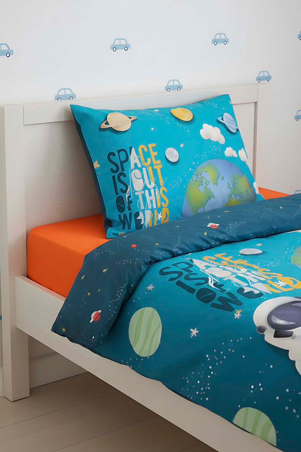 Little Astronaut %100 Cotton Junior Single Duvet Cover Set