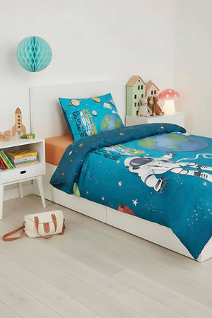 Little Astronaut %100 Cotton Junior Single Duvet Cover Set