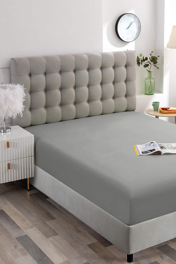 Gray Single Fitted Sheet 100x200 cm