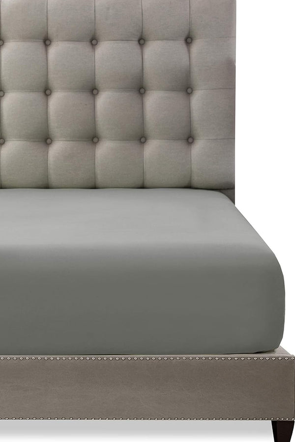 Gray Single Fitted Sheet 100x200 cm