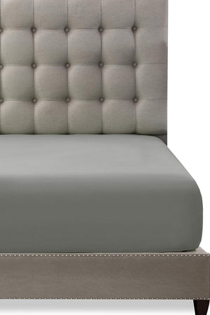 Gray Cotton Double Fitted Sheet 160x200 cm