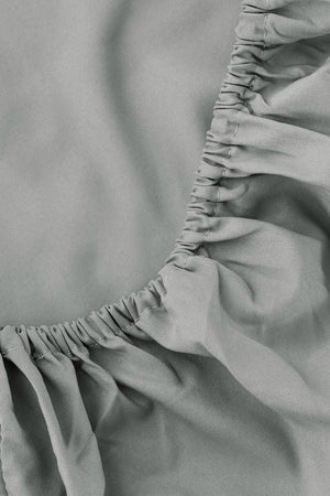 Gray Cotton Double Fitted Sheet 160x200 cm