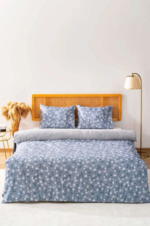 Grey Daisies Outlet Double Duvet Cover Set – Cotton