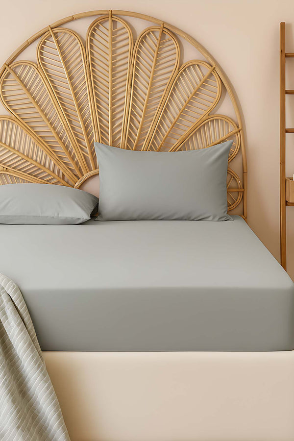 Grey Double Cotton Flat Sheet