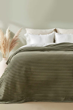 Khaki Gloria Double Wellsoft Throw/Blanket – Long Pile, Ultra Soft 100% Polyester, 200x230 cm