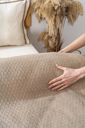 Helen Brown Embroidered Double Bedding Blanket Set 4 Pieces Sleep & Dowry Set