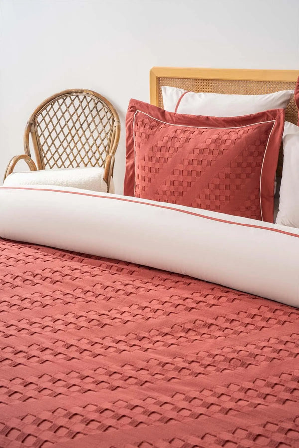 Helen Brick Double  7 Piece Bedspread & Bedding Set