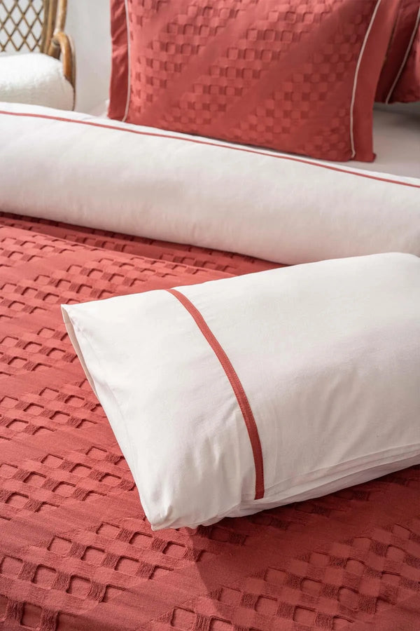 Helen Brick Double  7 Piece Bedspread & Bedding Set