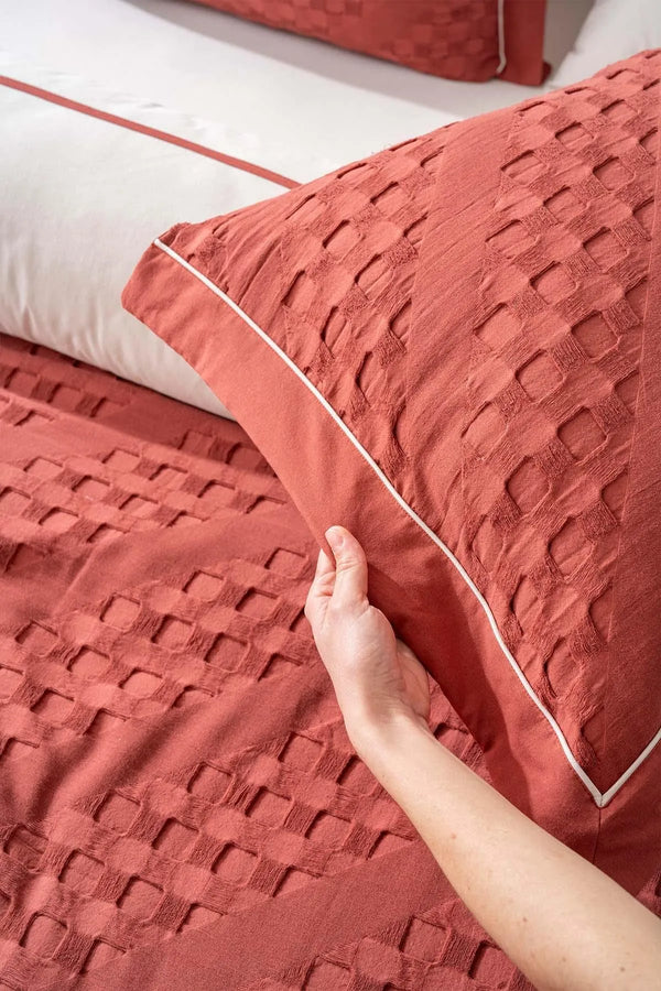 Helen Brick Double  7 Piece Bedspread & Bedding Set