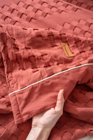 Helen Brick Double  7 Piece Bedspread & Bedding Set