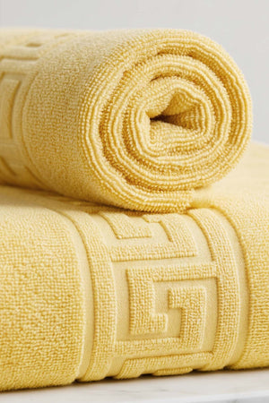 Yellow Greek 2-Piece 100% Cotton Towel Set