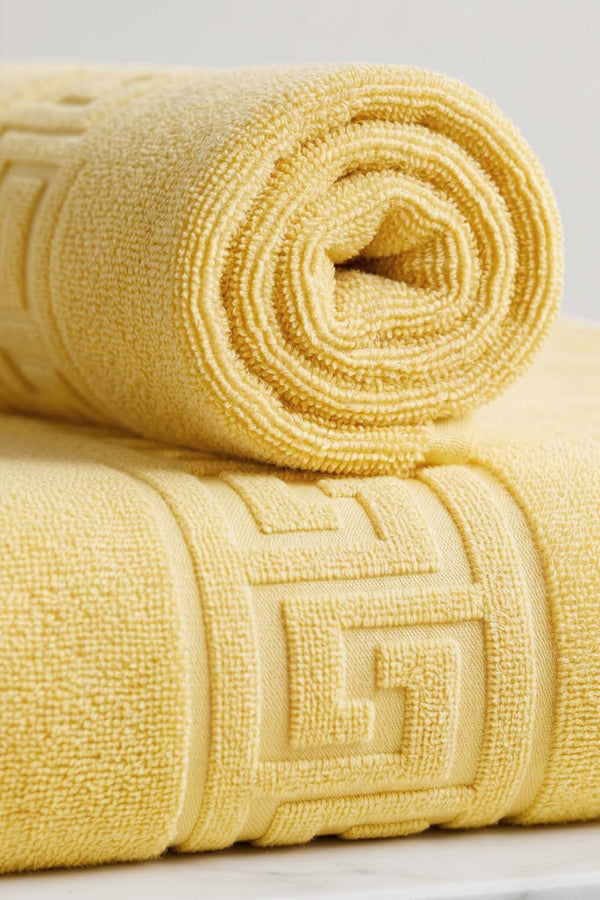 Yellow Greek 2-Piece 100% Cotton Towel Set