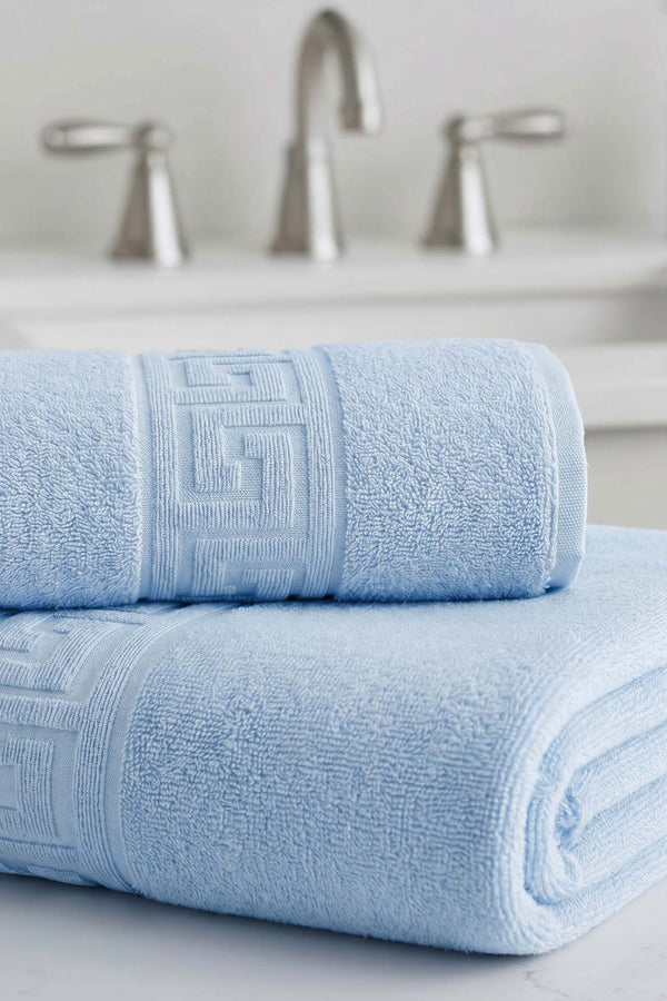 Blue Greek 2-Piece 100% Cotton Towel Set