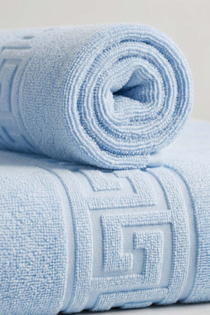 Blue Greek 2-Piece 100% Cotton Towel Set