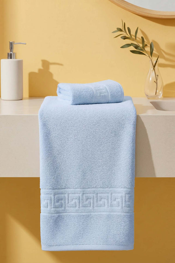 Blue Greek 2-Piece 100% Cotton Towel Set