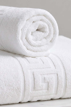 White Greek 2-Piece 100% Cotton Towel Set