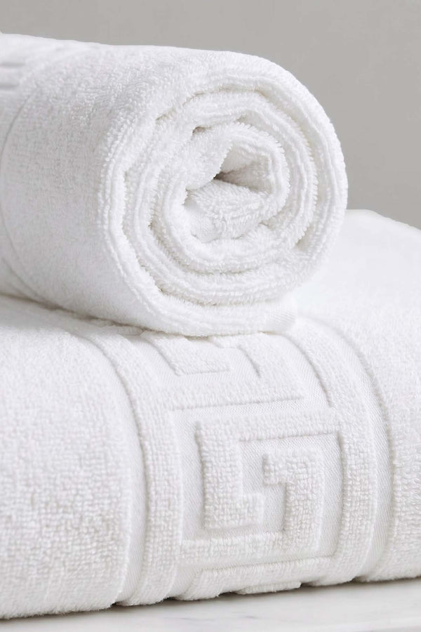 White Greek 2-Piece 100% Cotton Towel Set