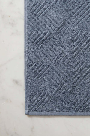 Anthracite Geometric Patterned 2-Piece 100% Cotton Towel Set