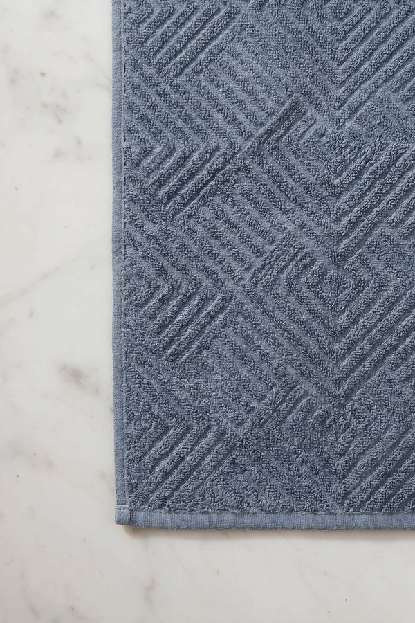 Anthracite Geometric Patterned 2-Piece 100% Cotton Towel Set
