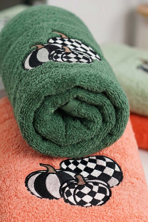 Pumpkin Embroidered 100% Cotton 5-Piece Towel Set 50x90 cm