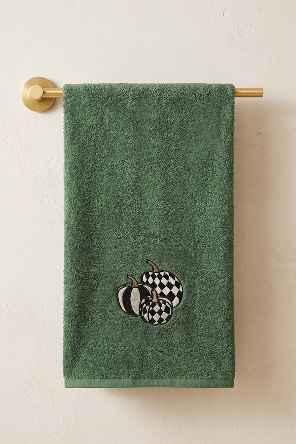 Pumpkin Embroidered 100% Cotton 5-Piece Towel Set 50x90 cm