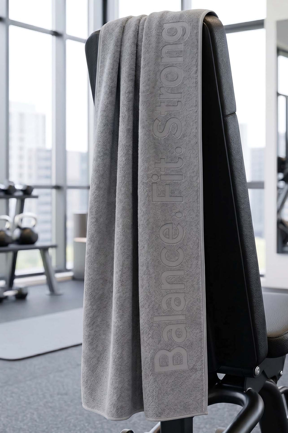 BFS Grey 100% Cotton Sports Towel 30x120 cm