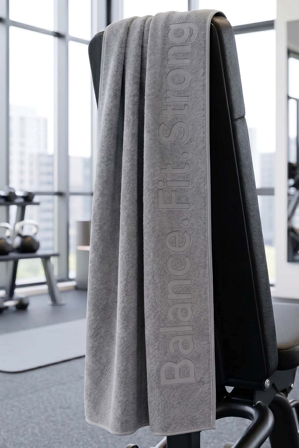 BFS Grey 100% Cotton Sports Towel 30x120 cm